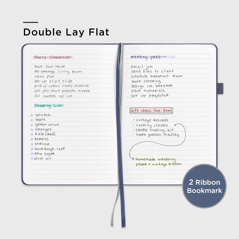 ⩓ Per Se Lined Journal Notebook، 160 صفحة، A5 5.7 × 8 بوصة مجلات ورقية سميكة مسطرة بالكلية للكتابة، دفاتر ملاحظات ذات غلاف فني للنساء والرجال والمدرسة (عبوة واحدة، أزرق داكن) - Image 4